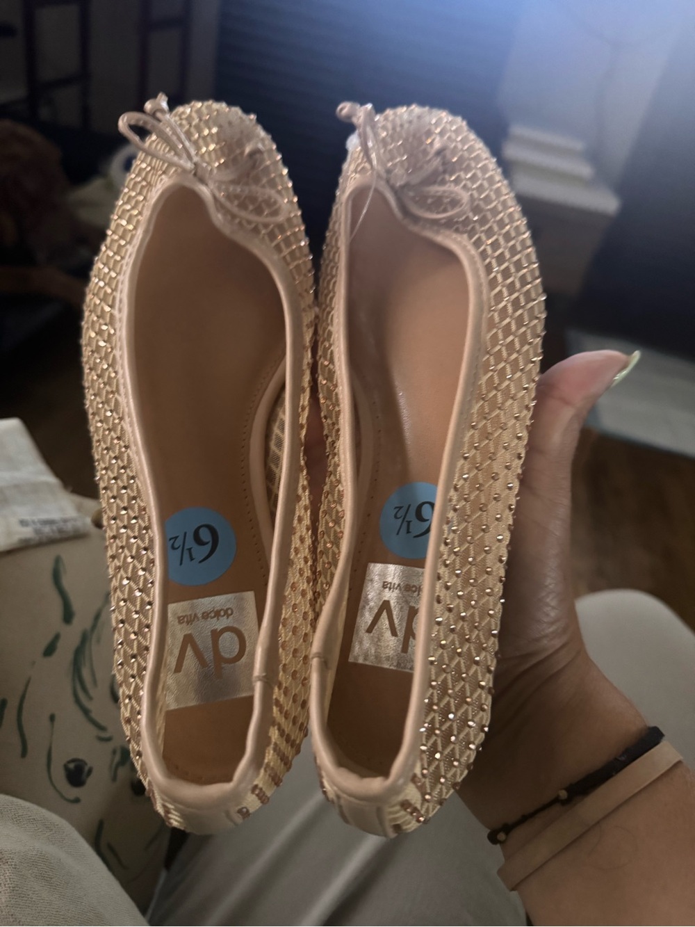 Dolce Vita Blush Nude Beaded Ballet Flats brand new!